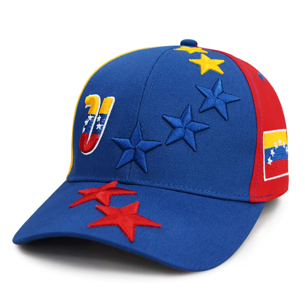 New Designed Venezuela Caps Gorras Cotton Twill Baseball Cap Embroidery 7 Stars Logo Venezuela Sports Cap Women Men Hats