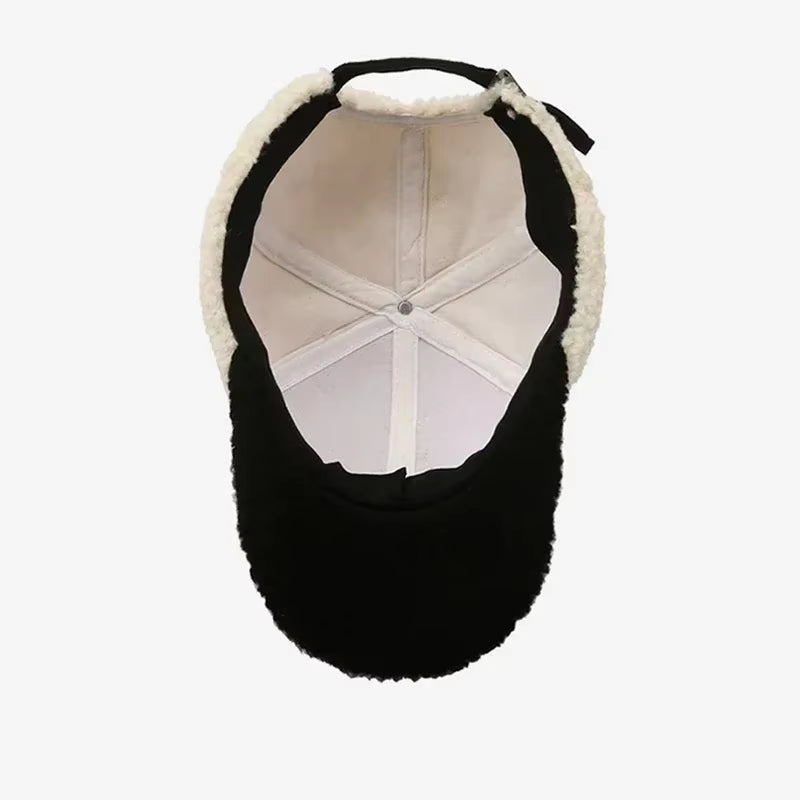 2023 Trendy Big Letter Embroidery Men Winter Hats White Brown Lambswool Baseball Cap for Women Warm Plush Trucker Hats Gorras