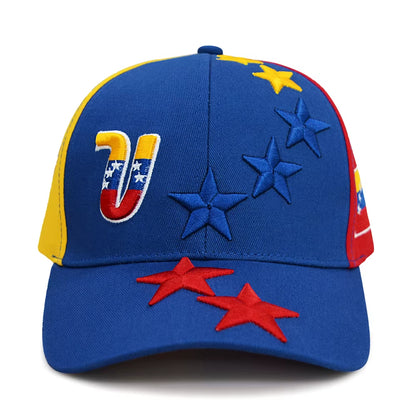 New Designed Venezuela Caps Gorras Cotton Twill Baseball Cap Embroidery 7 Stars Logo Venezuela Sports Cap Women Men Hats