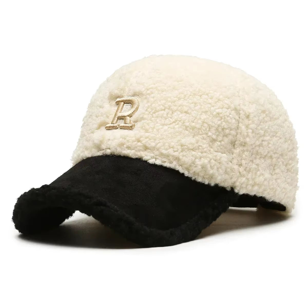 2023 Trendy Big Letter Embroidery Men Winter Hats White Brown Lambswool Baseball Cap for Women Warm Plush Trucker Hats Gorras