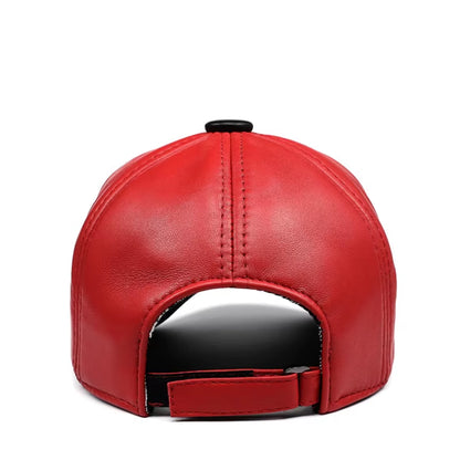 Unisex Chic Aple Leaf Genuine Leather Baseball Cap Men Women Thin Casual Winter Hat Young Korean Fashion Snapback Gorras Hombre