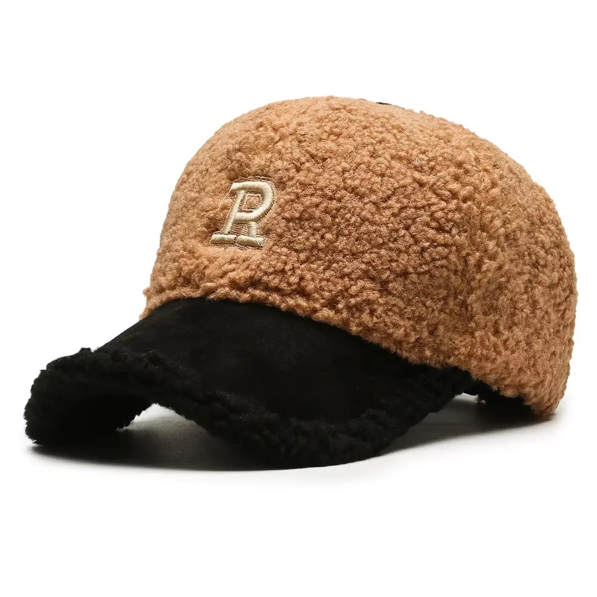 2023 Trendy Big Letter Embroidery Men Winter Hats White Brown Lambswool Baseball Cap for Women Warm Plush Trucker Hats Gorras